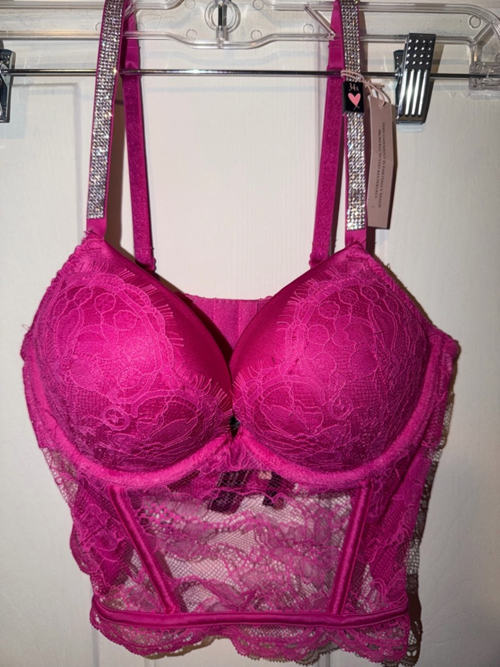 Victoria’s Secret lace bralette with rhinestones straps Size 34A
